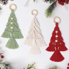 Christmas Tree Decoration 3 Set Macrame Hanging Ornaments - Assembled Kits Bo...