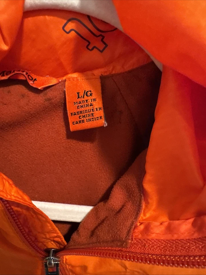 Cortavientos Marmot, con capucha, naranja, talla grande para niños Foto 3 de 3