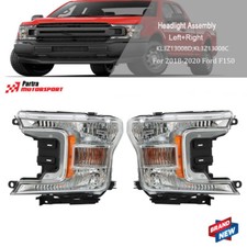 1 Pair Driverpassenger Headlights Assembly Clear Fit For Ford F150 2018-2020