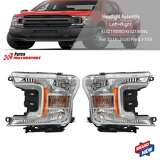 1 Pair Driver+Passenger Headlights Assembly Clear Fit For Ford F150 2018-2020