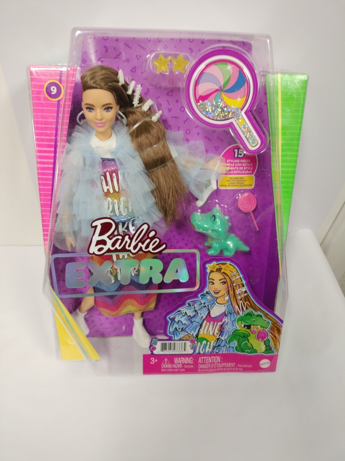 Barbie Extra Doll With Ruffled Jacket & Accessories (GYJ78) Brand New In Box
