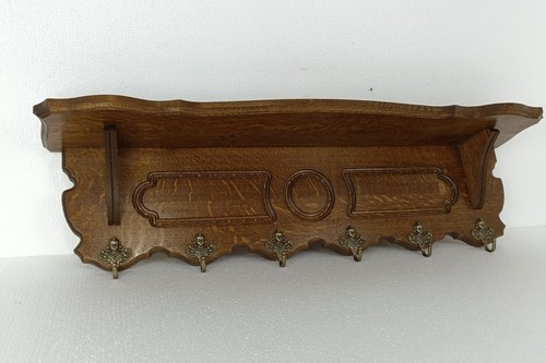XL Hand Carved Wood French Oak Coat Hat Kitchen Hallway Rack Antique Gorgeous St - Picture 4 of 10