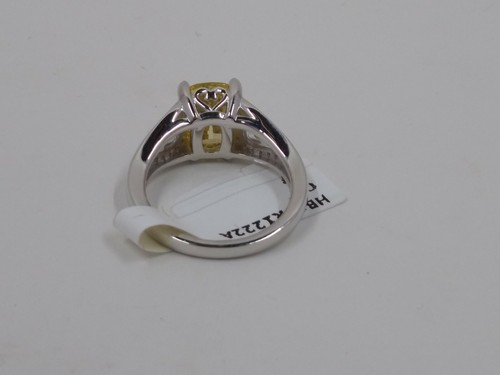 Cubic Zirconia Citrine & White Cubic Zirconia Ring, Sterling Silver - Picture 4 of 5