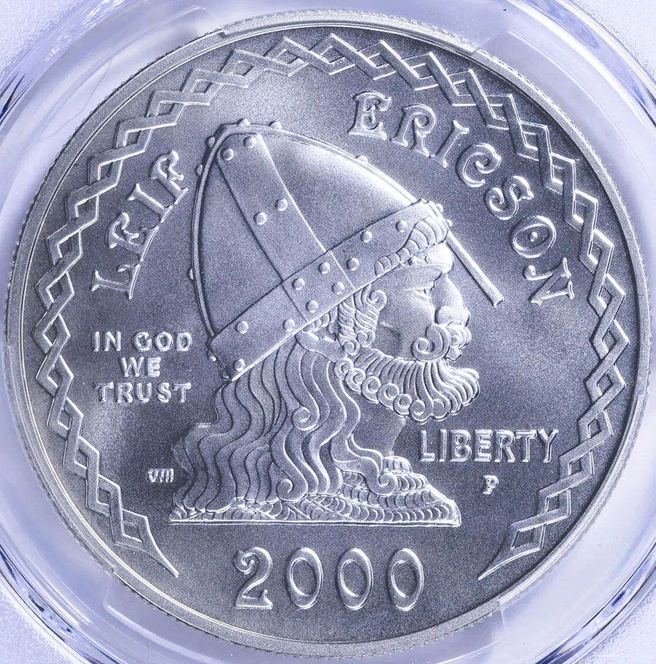 2000-P Leif Ericson Silver Dollar Commemorative - PCGS MS-70 - Mint State 70 - Image 3 of 4