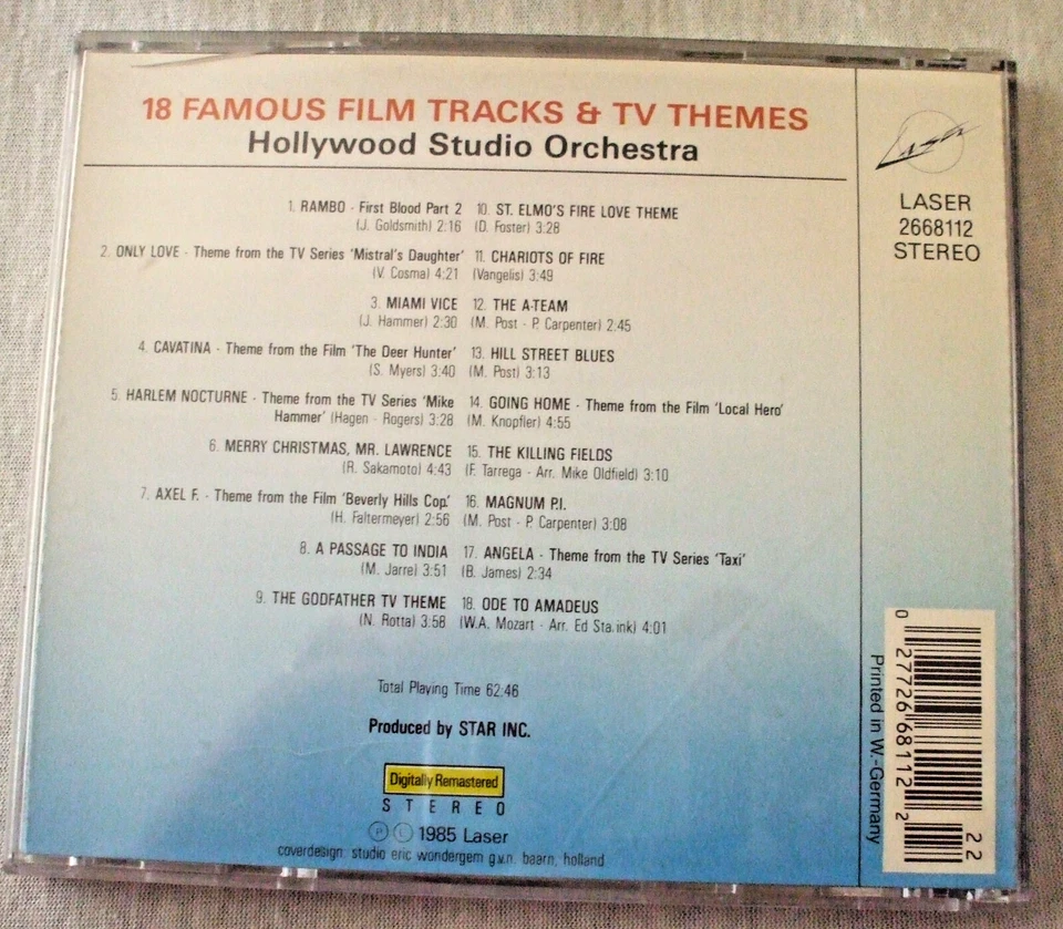 CD-18 Famous Film Tracks & TV Themes-Hollywood Studio Orchestra-1985 💥 - Bild 3 von 4