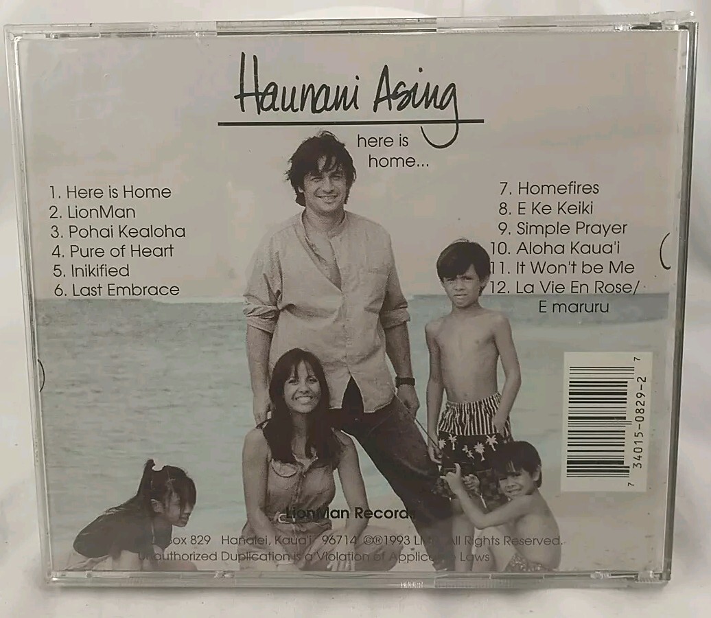 HAUNANI ASING ‎Here Is Home - Lionman Records CD 1993 OOP Hawaiian