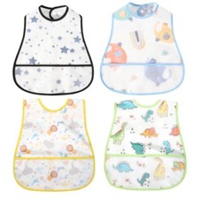 Baby bibs Waterproof Toddler bib - Feeding bib with Pocket for Infant Boy Gir...