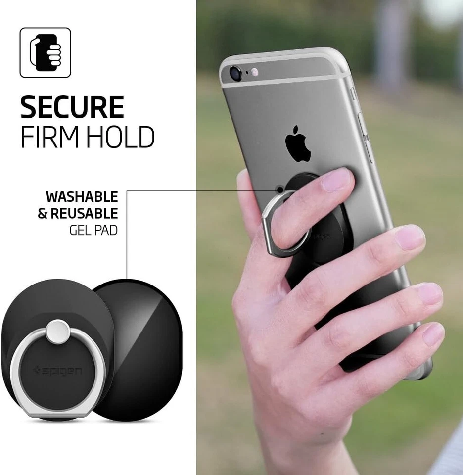 Spigen Ring Holder Finger Grip Stand Rotates 360° + Car Mount For Phones Tablets - Image 3 of 4