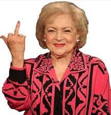 Betty white sticker middle finger weatherproof bumper vinyl decal