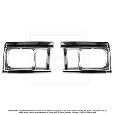 80-81 Malibu El Camino Chrome Plastic Headlight Headlamp Light Trim Bezel Set