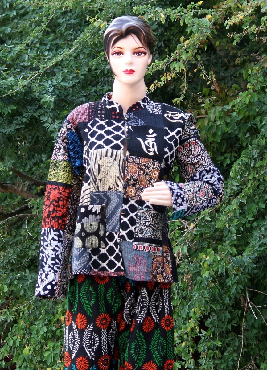 Cotton Jacket Floral Patchwork Blazer Women Coat Indian Reversible