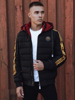 Herren Steppjacke Jacke Gesteppt Sportjacke mit Kapuze Basic DSTREET M-3XL
