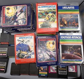 Mattel Intellivision II Includes Lot of  33 CIB Games Untested Console As Is
