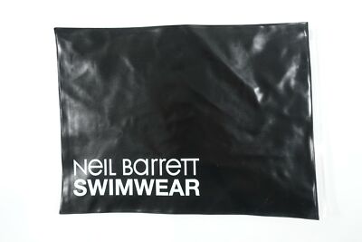 NEIL BARRETT BLACK SWIMWEAR RECLOSABLE ZIP SEAL SLIDE LOCK BAG NEW