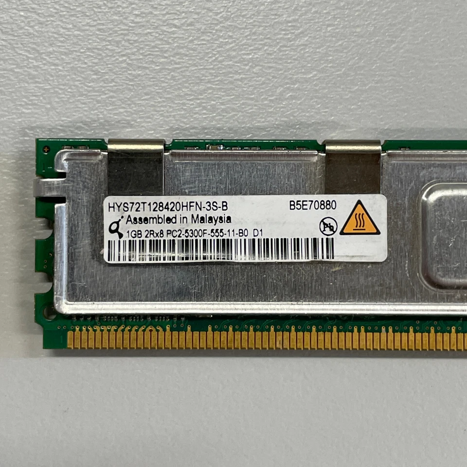 Qimonda 1GB DDR2 RAM PC2-5300 667MHz ECC Fully Buffered HYS72T128420HFN-3S-B - Image 2 of 3