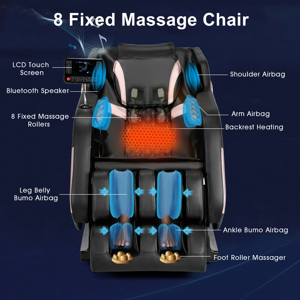 New Full Body Zero Gravity Massage Chair Recliner Heat,Shiatsu,8 Points,5 Modes - Image 4 of 4