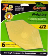 5 PAK Zip; 6 Pack; 220 Grit; Sanding Refill Sheet.