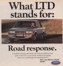 1985 Vintage Print Ad What LTD stands for: Road response Ford Shocks Struts