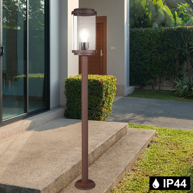 Luxus Aussen Bereich Steh Leuchte Sockel Alu Terrassen Stand Strahler Rost Lampe Gunstig Kaufen Ebay