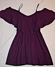 EXPRESS Women's Size SMALL Skinny Strap Cold Shoulder Purple Cocktail SUNDRESS