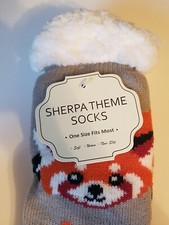 Sherpa Theme Sock / Winter Sock One size fit most NWT 