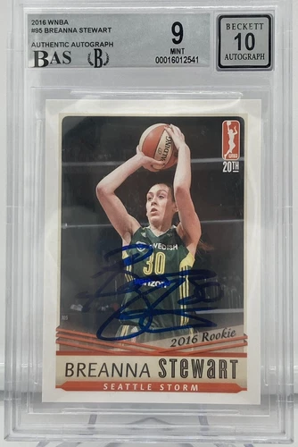 Breanna Stewart Signed 2016 Rittenhouse WNBA Rookie Card BAS BGS 9/10 Autograph