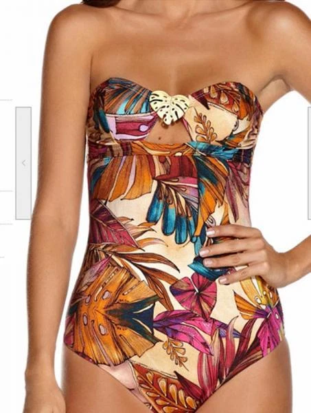 XY $200 ONDADEMAR ONDADE MAR TROPICAL PALM BANDEAU BIKINI XS EXTRA