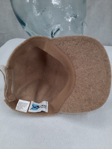 Beige Tan Olefin Angora Blend Hook & Loop Adjustable Baseball Hat by Betmar - Picture 6 of 7