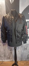Alpha Industries Ma1 Black Flight Jacket Excellent Size Xxs