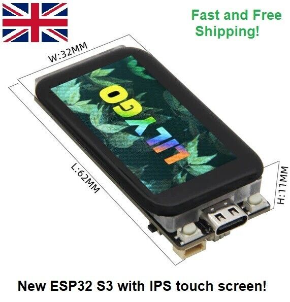 Latest 'T-Display-ESP32 S3+touch' Board WIFI/BT-5.0 Module + 1.9”LCD - UK Stock!