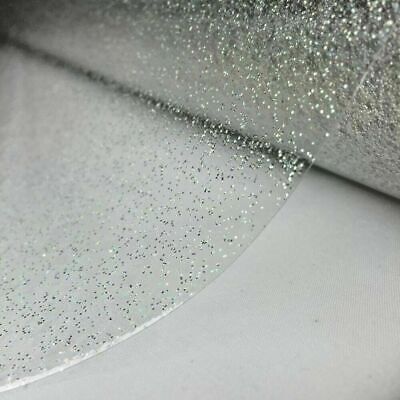 Silver Glitter Easy Wipe Clean PVC Vinyl Tablecloth Dining Table Cover XMAS