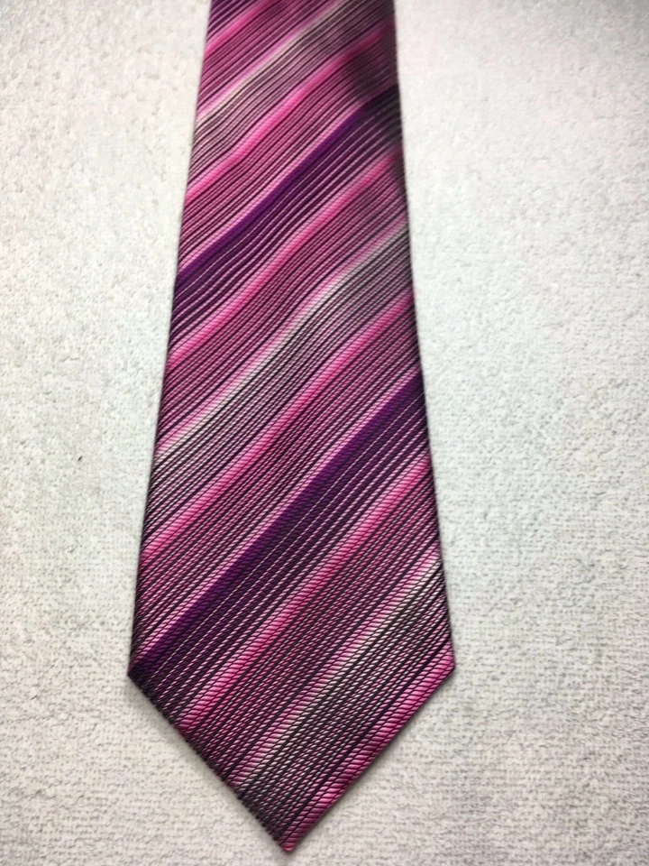 ALFANI CORBATA HOMBRE ROSA Y MORADO RAYAS 4 X 59 Foto 2 de 4