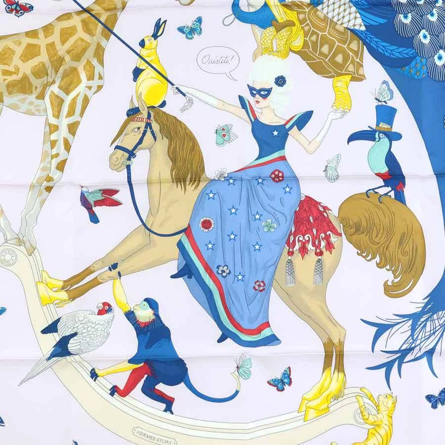 Auth HERMES Carre 90 Hermes Story Scarf Light Purple/Multicolor Silk -  54955g | eBay