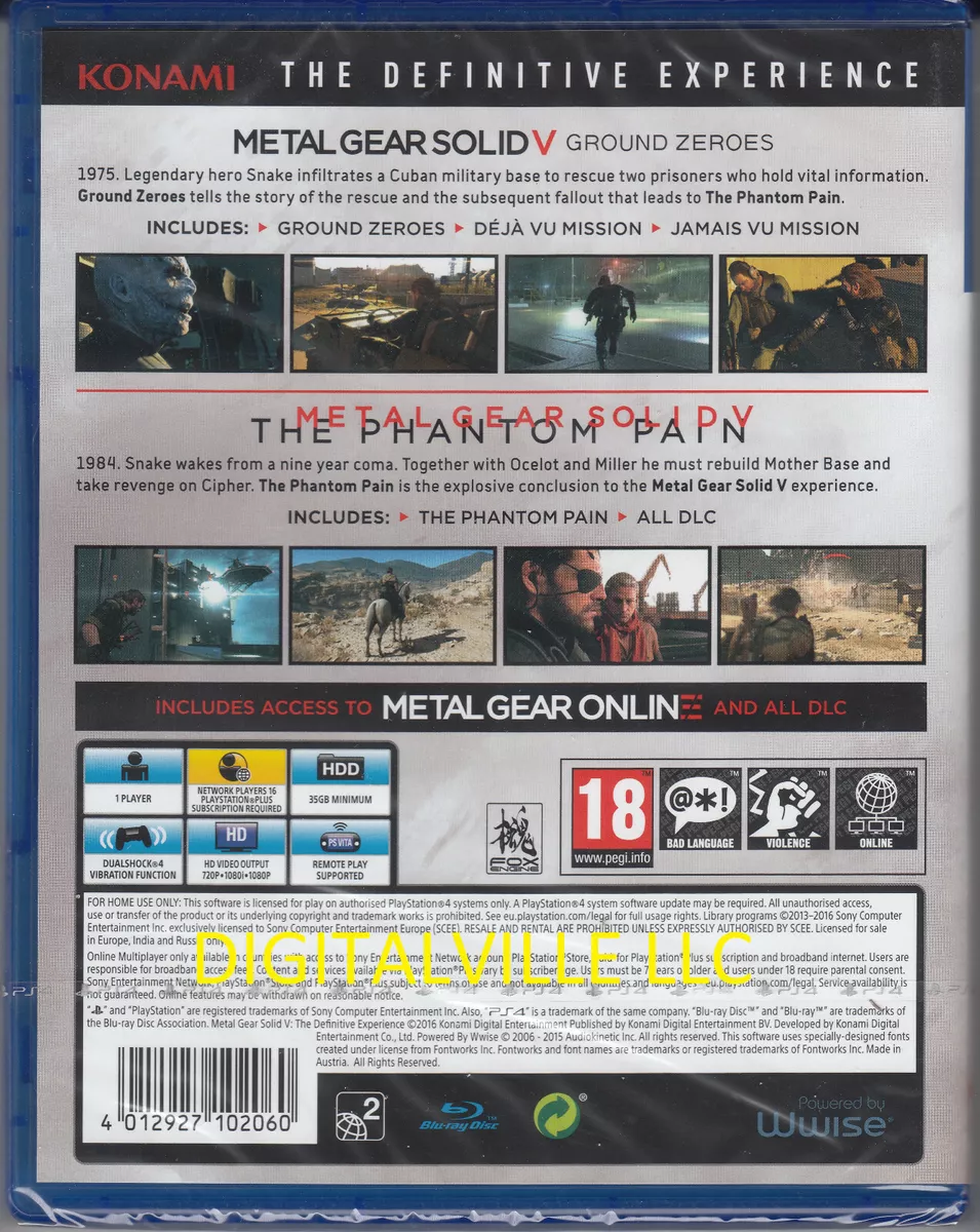  Metal Gear Solid V: The Definitive Experience (PS4) : Video  Games