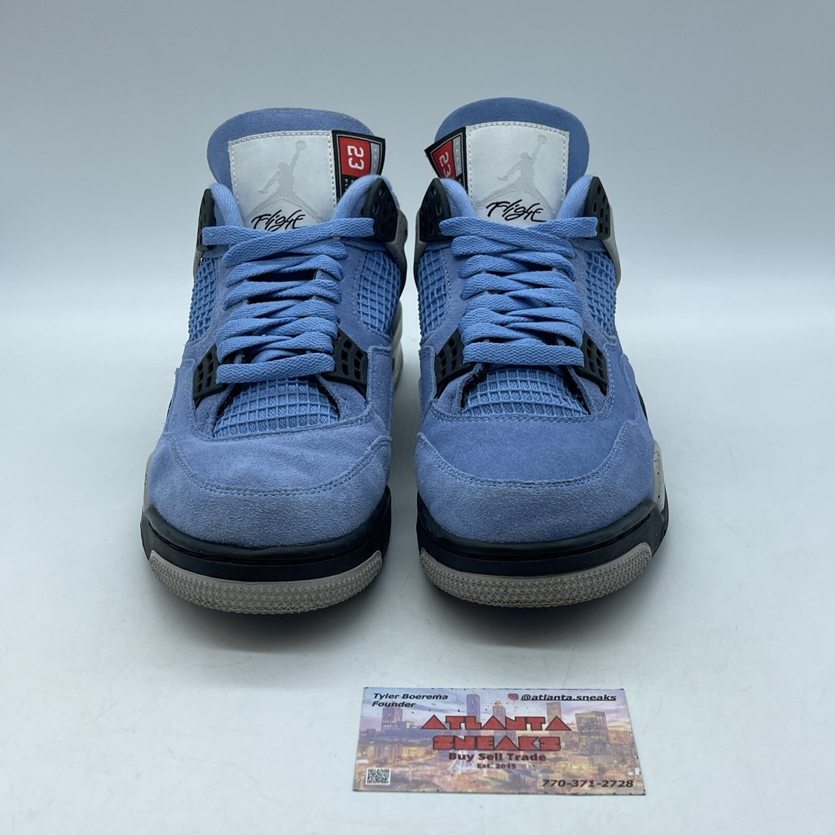 Size 9.5 - Jordan 4 Retro Mid University Blue Suede Grey