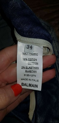 BALMAIN Women's Blue Jeans Denim Size 34 - Picture 7 of 9