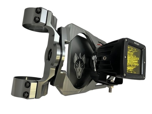 Chupacabra Offroad Cuero Race Mirrors + Amber LED Lights 1-3/4" OD Tube-Gray - Picture 4 of 10