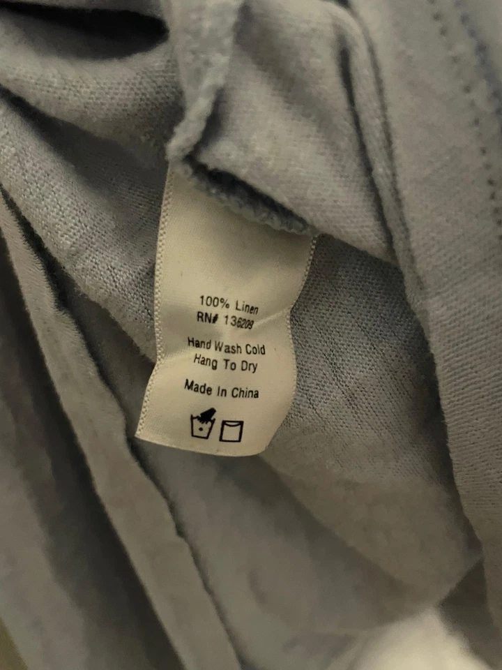 Hatch Shirt Womens Size 1 Small Light Blue Linen Rolled Sleeve Relaxed Fit Top - Image 4 of 4