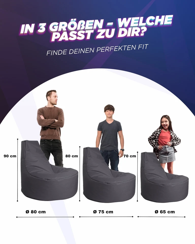 Patchhome Gamer Sitzsack Sitzkissen Beanbag  Player Lounge Sessel Kissen NEU - Bild 3 von 4