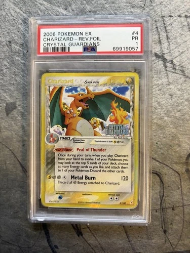 2006 Pokémon EX Crystal Guardians Charizard Delta Species Reverse Foil #4 PSA 1