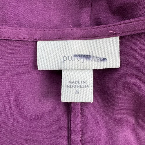 J. Jill Pure Jill 3/4 Sleeve V-Neck Viscose Side-Tie Dress Purple Women's Size M - Picture 9 of 18