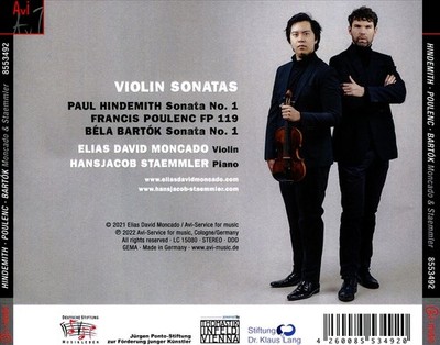VIOLIN SONATAS-MONCADO, ELIAS DAVID & HA NEW CD