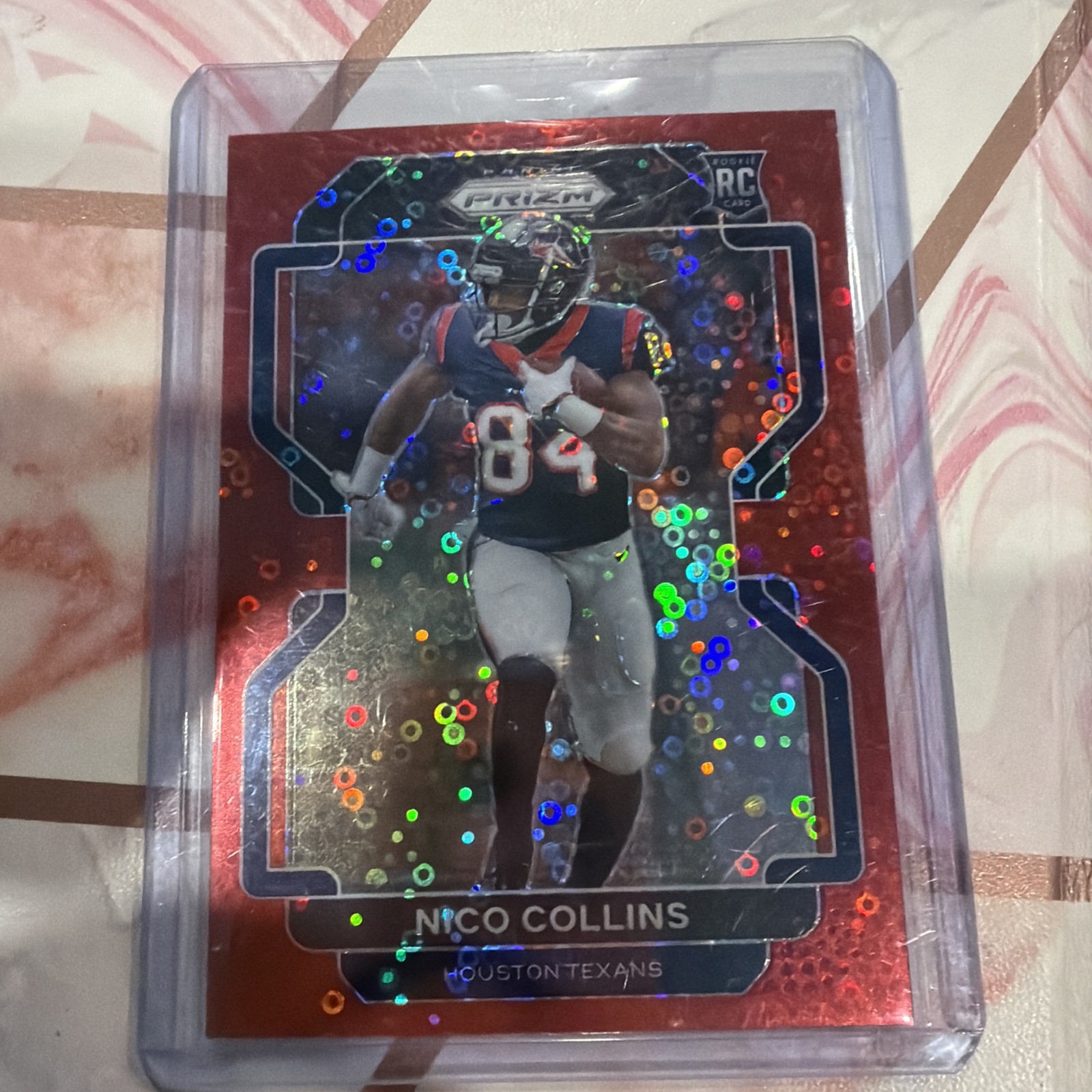 NICO COLLINS 2021 Prizm #360 No Huddle Red /50 Rookie RC Texans Color match📈🔥