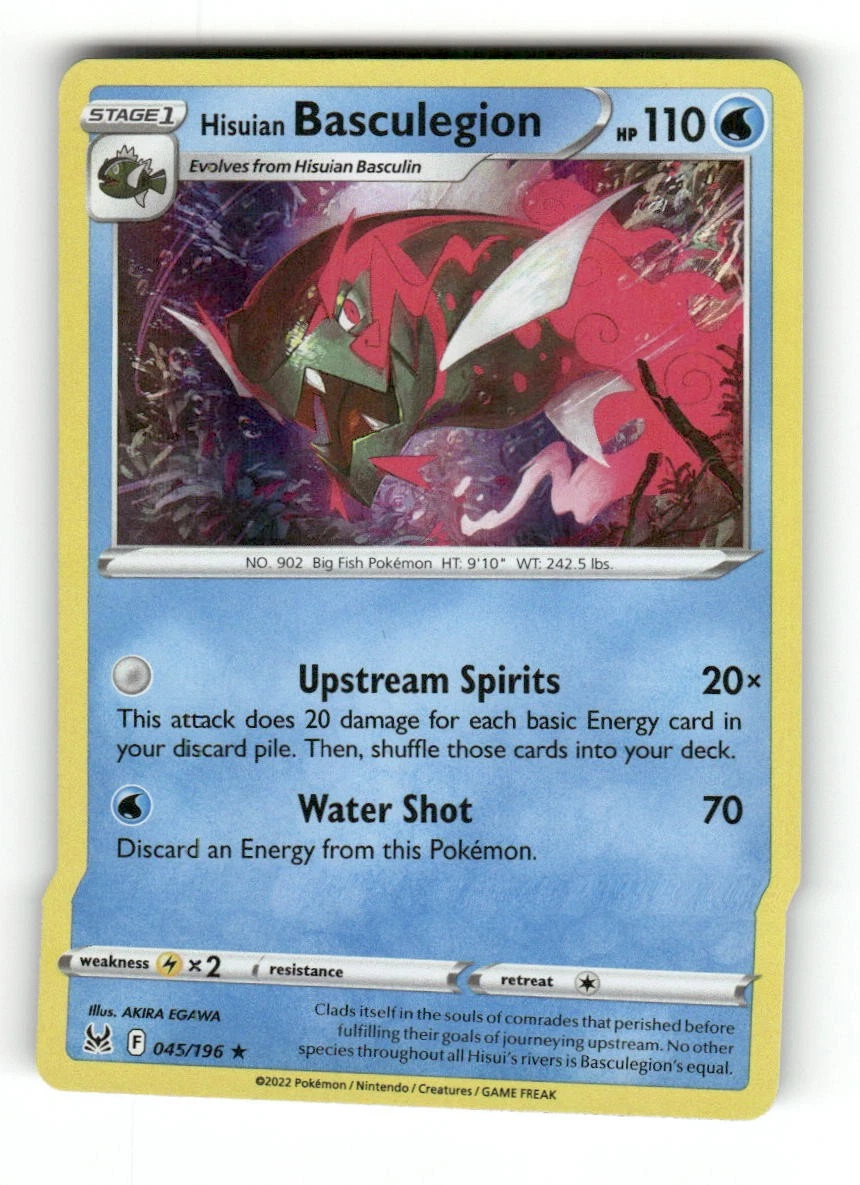 basculegion pokemon card Hisuian - SWSH205 Holo Rare Promo Lx2 / None / 2 Artist Basculegion - Double Type by