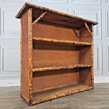 Victorian Aesthetic Bamboo Bookcase - Wicker – Anglo Japanese Open Cabinet Tiger