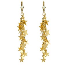 Kirks Folly Dancing Starlight Leverback Earrings  goldtone