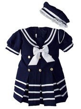 Baby Girls Nautical Sailor Dress with Hat 2T Navy