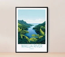 Wailua River Hawaii Travel Poster Premium Quality Choose your Size