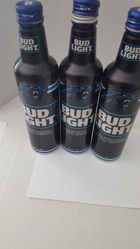 BUD LIGHT*CAROLINA PANTHERS * THREE (3) 16 OZ ALUMINUM EMPTY TOP OPEN 2026