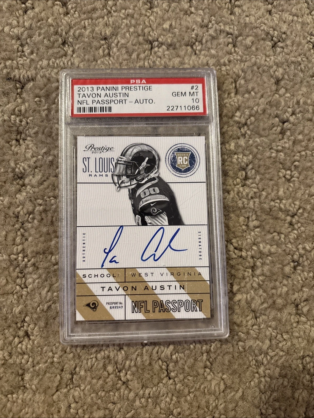 Tavon Austin Panini Prestige NFL Passport #2 Autograph